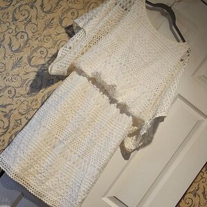 Jessica Howard White Crochet Dress